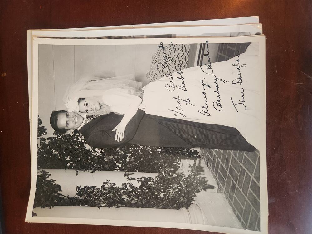 James Douglas Barbara Parkins Signed Peyton Place 8x10 B&W Autograph Photo